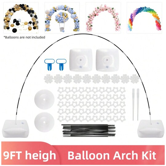 Premium Balloon Arch Kit with Adjustable Stand, Water-Fillable Base & 50 Balloon Clips – Perfect for Weddings, Birthdays, Parties & Events